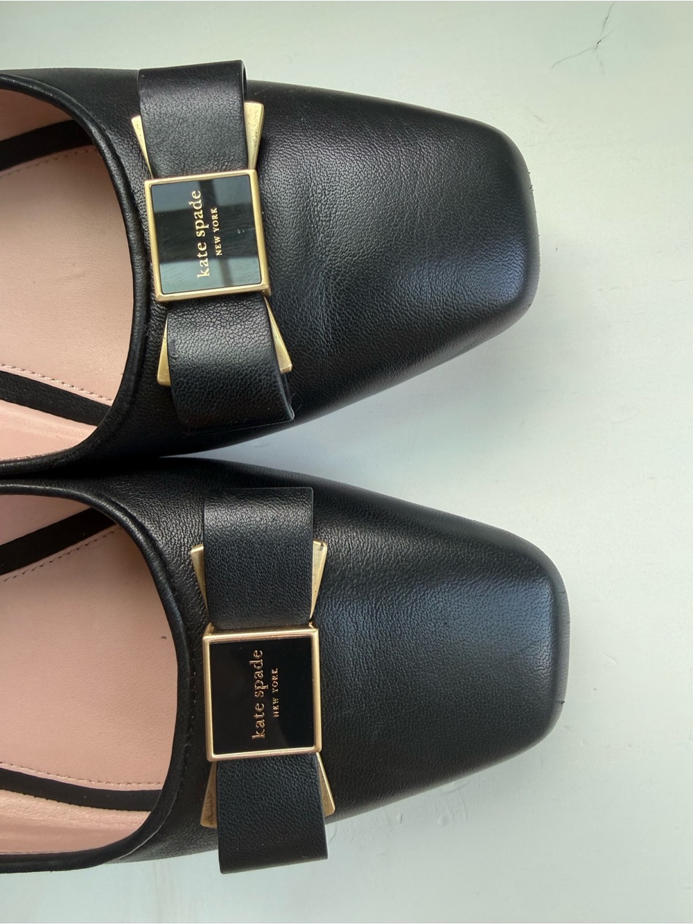 Kate Spade New York Black Leather Bowdie ballet Flats with bows - Picture 6 of 10